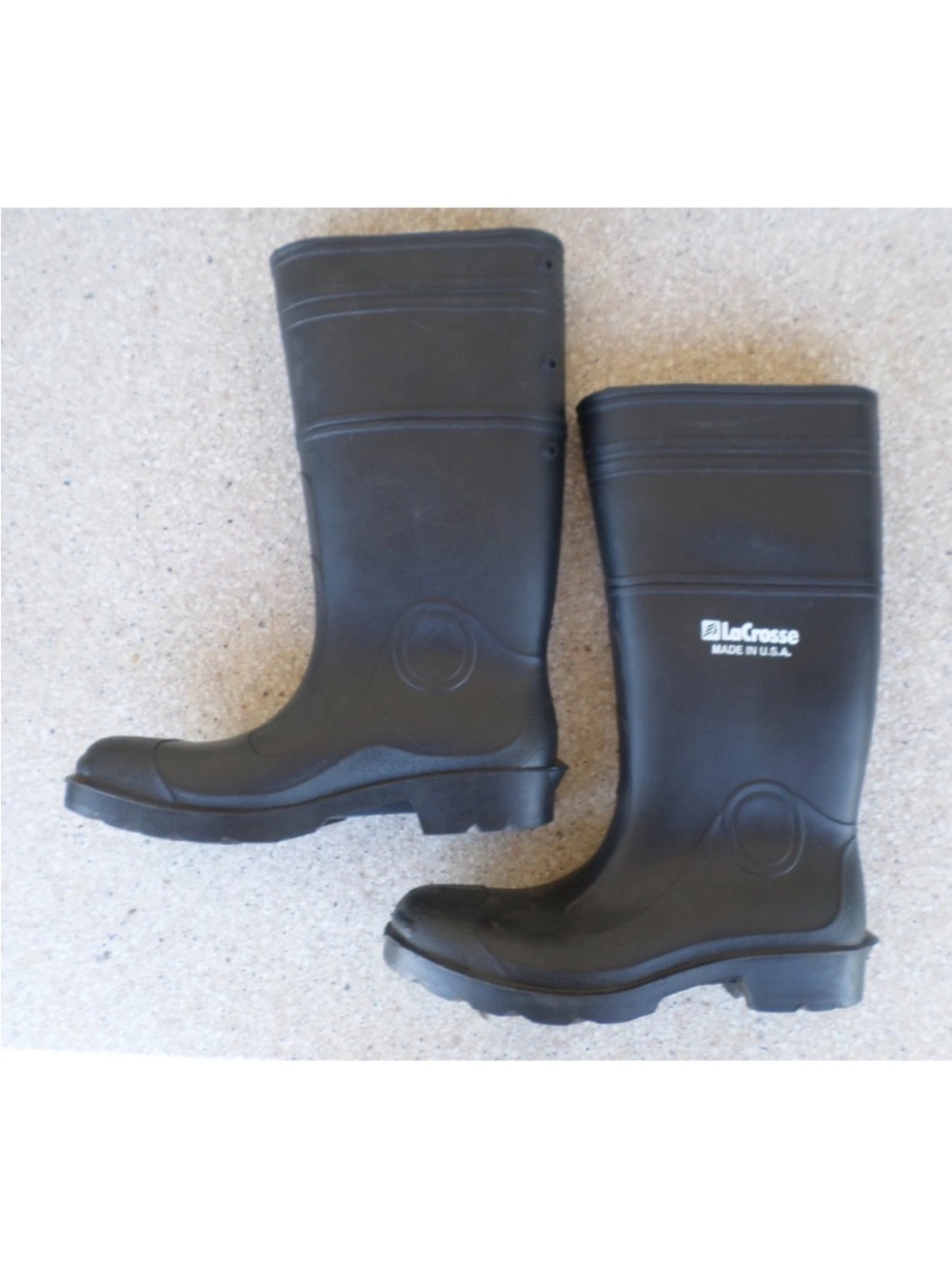 LaCrosse Black Heavy-Duty Waterproof Rubber Boots Hunting Fishing Farming Sz 4